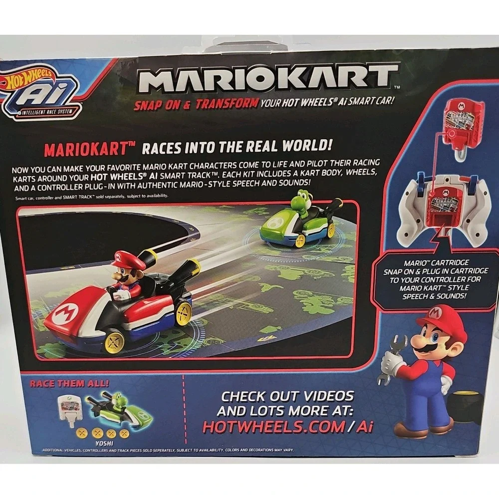 Hot Wheels Ai Mario Kart Mario Smart Car Body & Cartridge Kit 2017 NEW